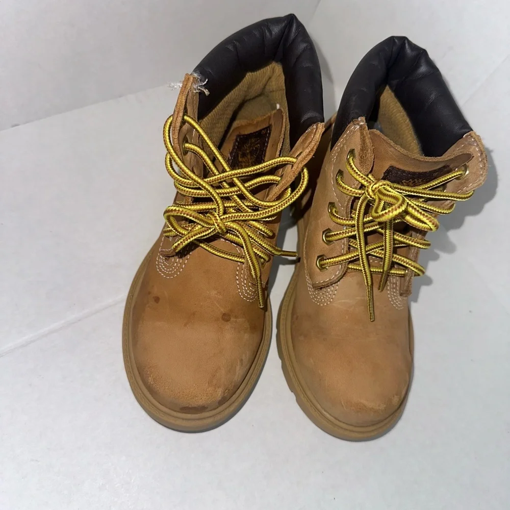 Timberland Kids Brown Boots with Yellow Laces